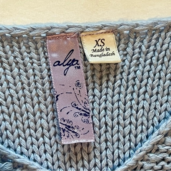 Blue Cold Shoulder Knit Sweater - Picture 2 of 5